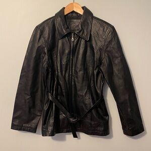 Jacqueline Ferrar Leather Jacket Black Medium